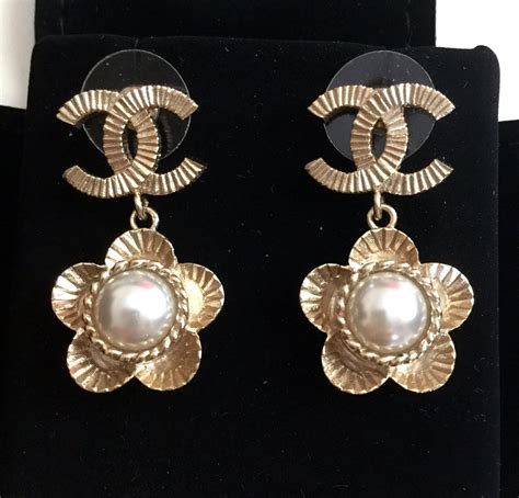 chanel earrings classic|authentic vintage chanel earrings.